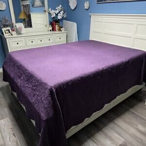 Quilted Bedspread Queen 108x92 Purple
